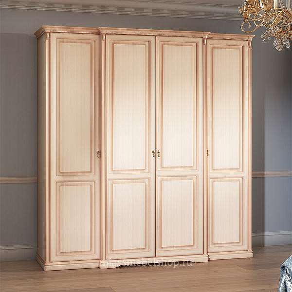 Шкаф 4-дверный (без зеркал) для платья и белья